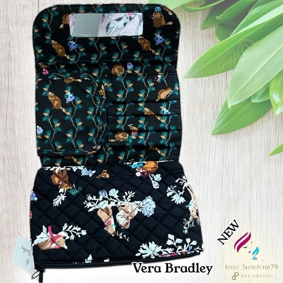 Vera Bradley NEW - Brush & Cosmetic case - Merry Mischief - HTF pattern - Picture 3 of 6